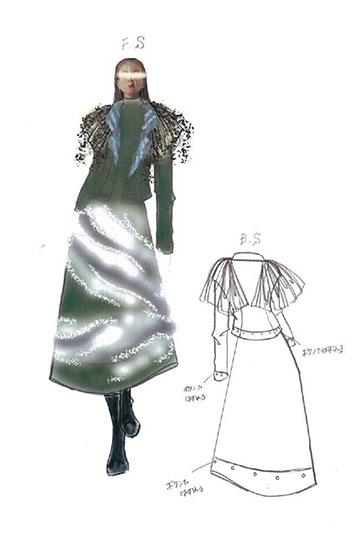 日暮里ファッションデザインコンテスト2021 入選 林華穂「地球環境」 デザイン画