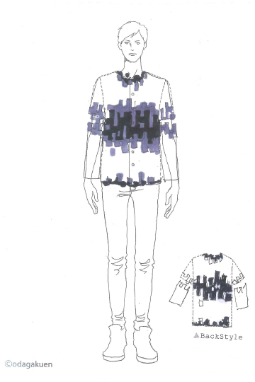 織田ファッション専門学校が主催のファッションデザインコンテスト2023優秀賞3つ目のデザイン画