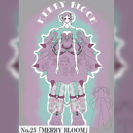 織田ファッション専門学校ファッションデザイン科学生が2年間の集大成として描いたデザイン画